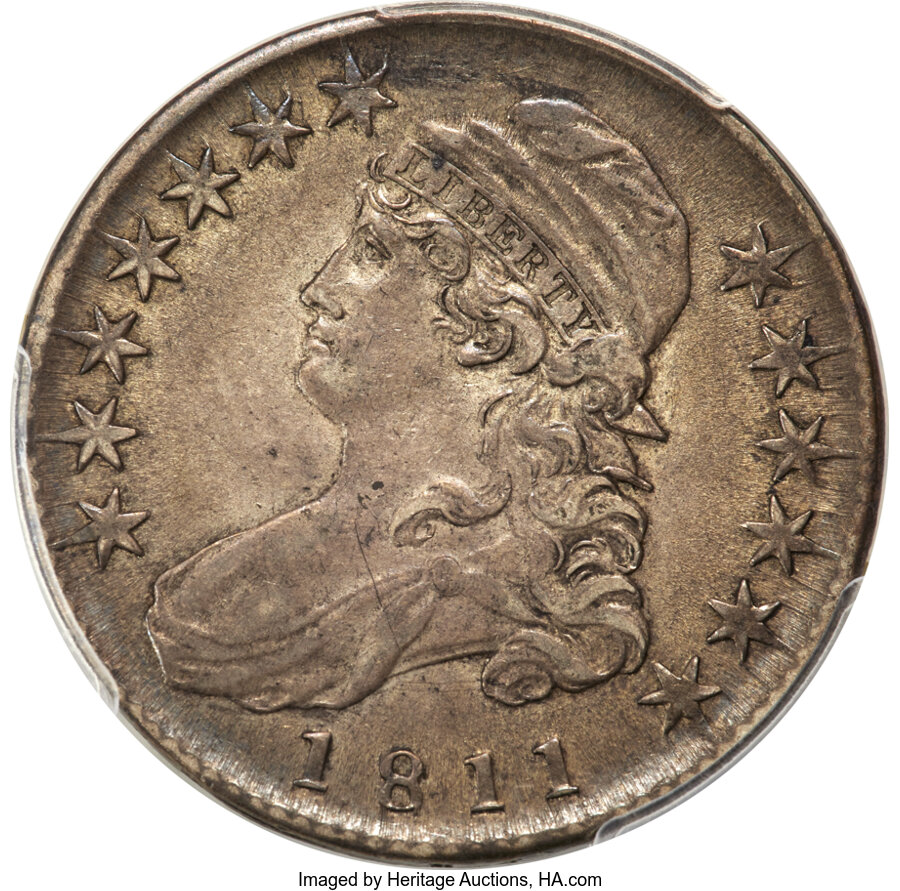 image for: 1811 50C Small 8, O-106, R.2, AU53 PCGS. CAC....