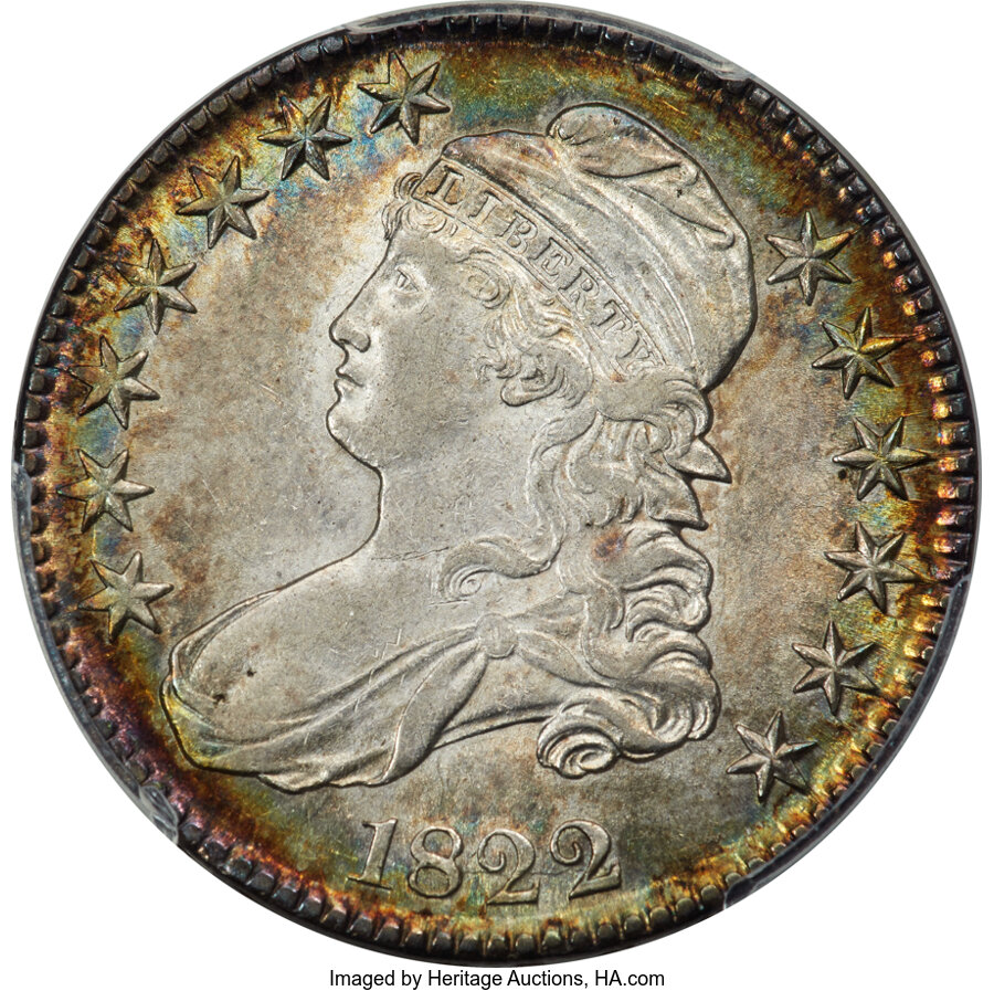 image for: 1822 50C O-106a, R.3, AU55 PCGS....