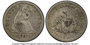 image for: 1855-S 25C ARROWS VF35 PCGS. PCGS Population: (8/40). Mintage 396,400. ...