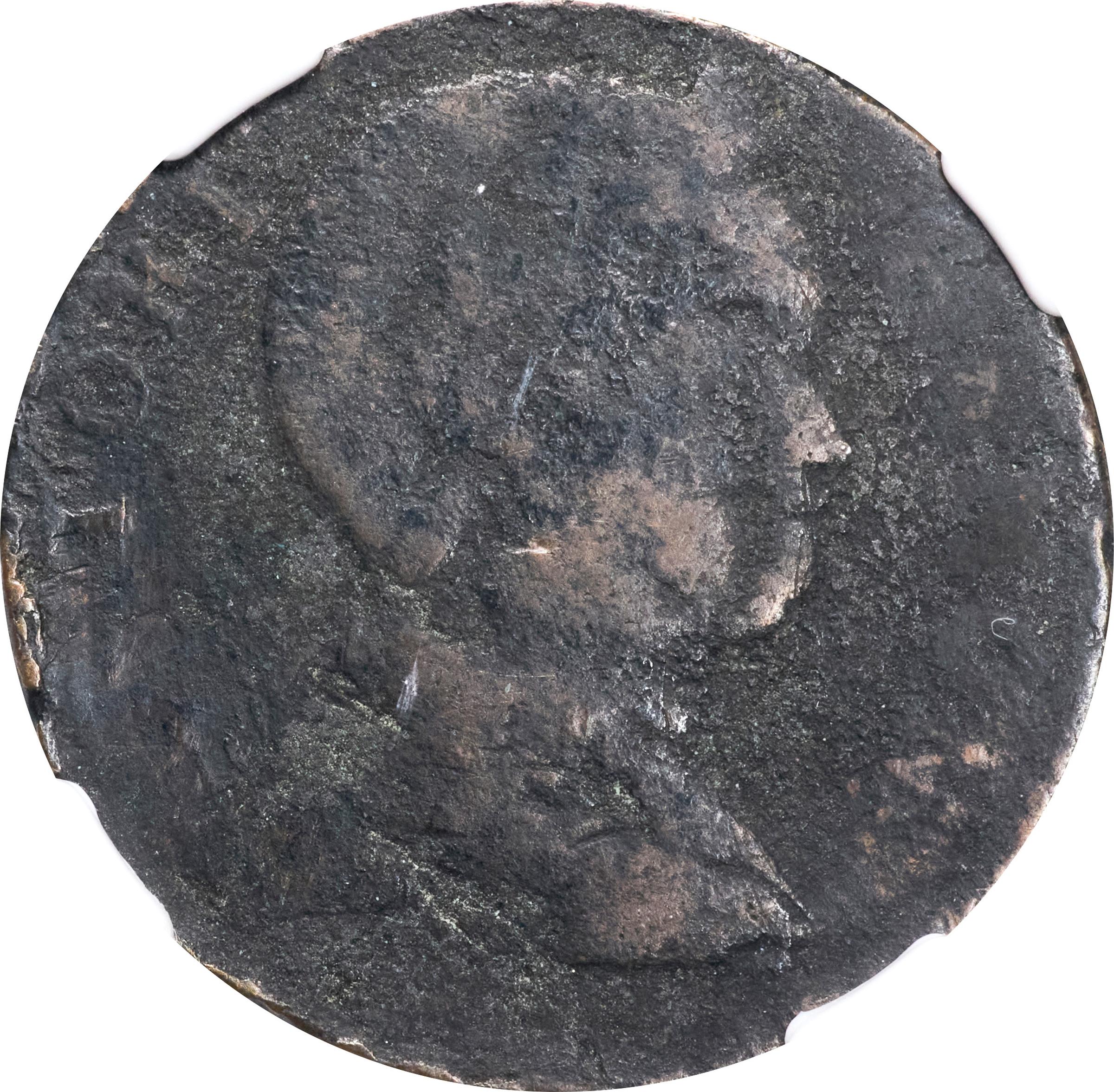 image for: 1786 Vermont Copper. RR-9, Bressett 7-F, W-2040. Rarity-3. Baby Head. VG Details--Corrosion (NGC).