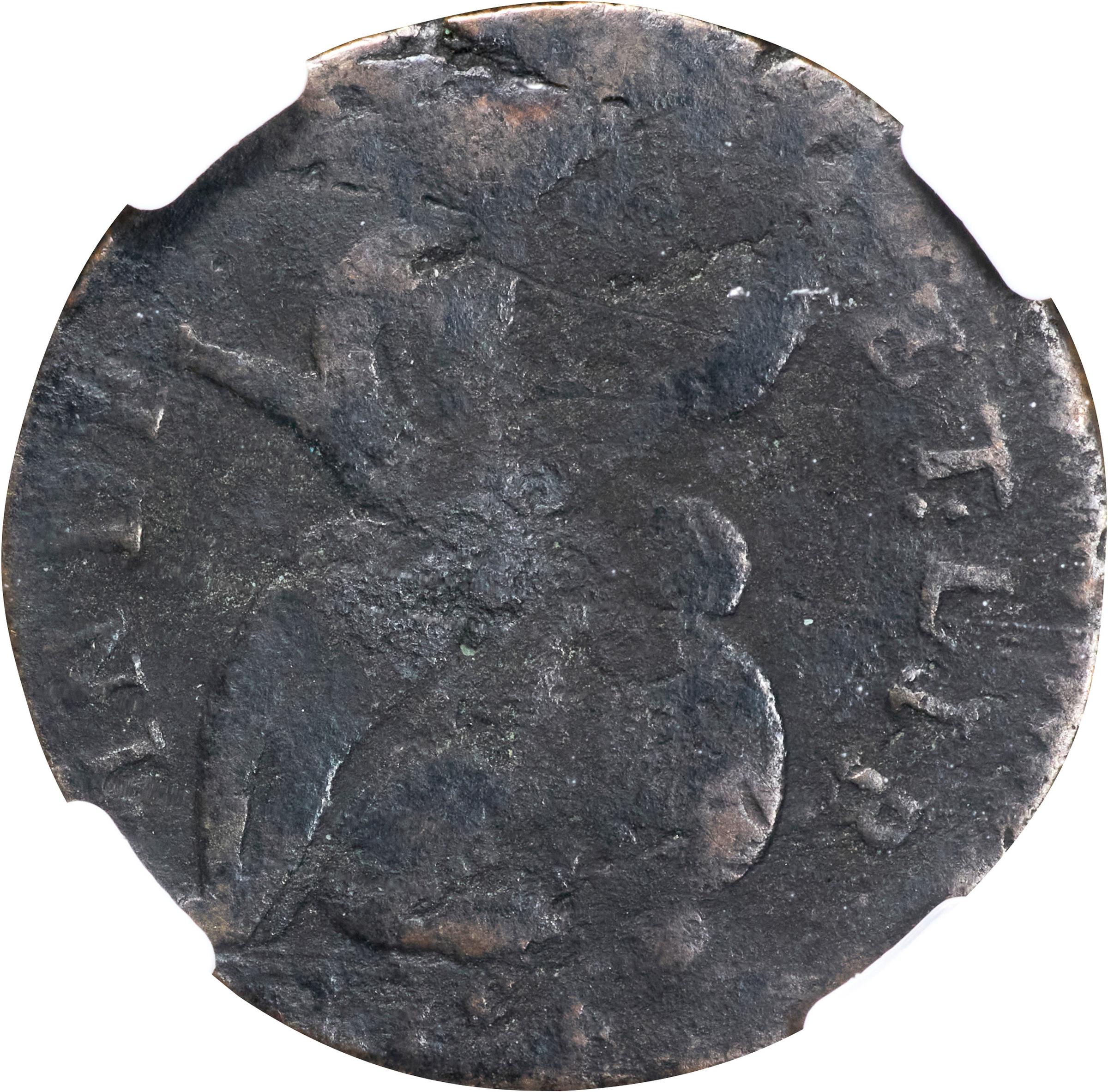 image for: 1786 Vermont Copper. RR-9, Bressett 7-F, W-2040. Rarity-3. Baby Head. VG Details--Corrosion (NGC).