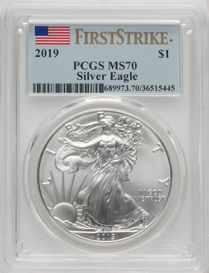 image for: 2019 $1 Silver Eagle, First Strike MS70 PCGS....