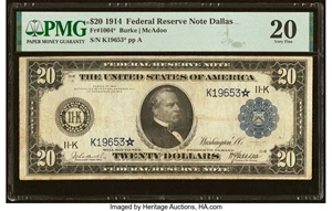 image for: Fr. 1004* $20 1914 Federal Reserve Star Note PMG Very Fine 20....