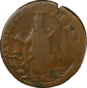 image for: Undated (ca. 1652-1674) St. Patrick Farthing. Martin 3f.1-Fb.4, W-11500. Rarity-7. Copper. Sea Beasts Below King, Masonic Punctuation. Good-6 (PCGS).