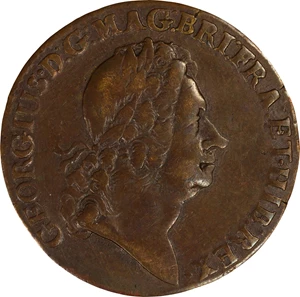 image for: 1723 Rosa Americana Twopence. Martin 3.20-E.11, W-1334. Rarity-6. VF Details--Repaired (PCGS).
