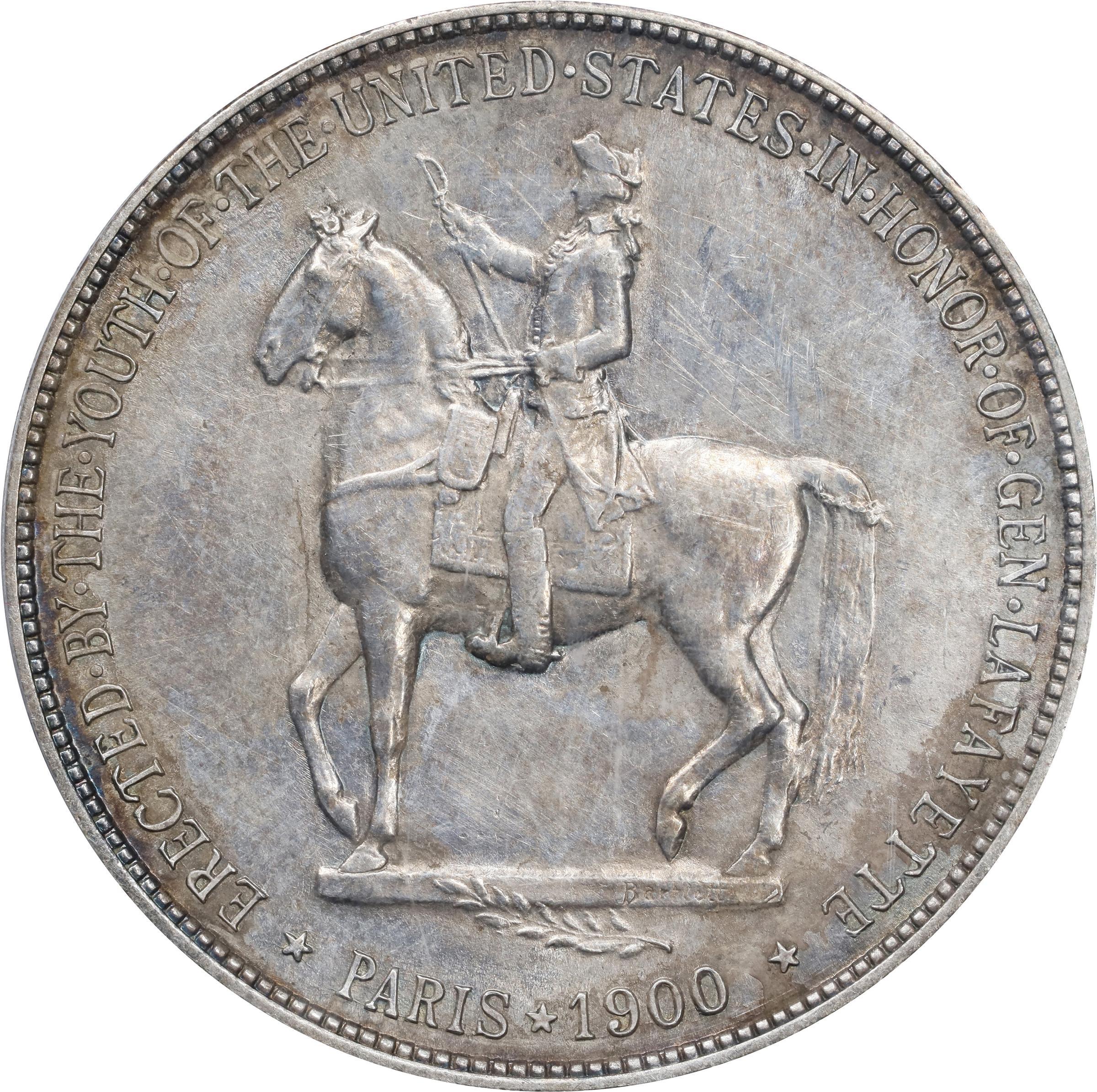 1900 $1  Lafayette AU53 CAC thumbnail 2