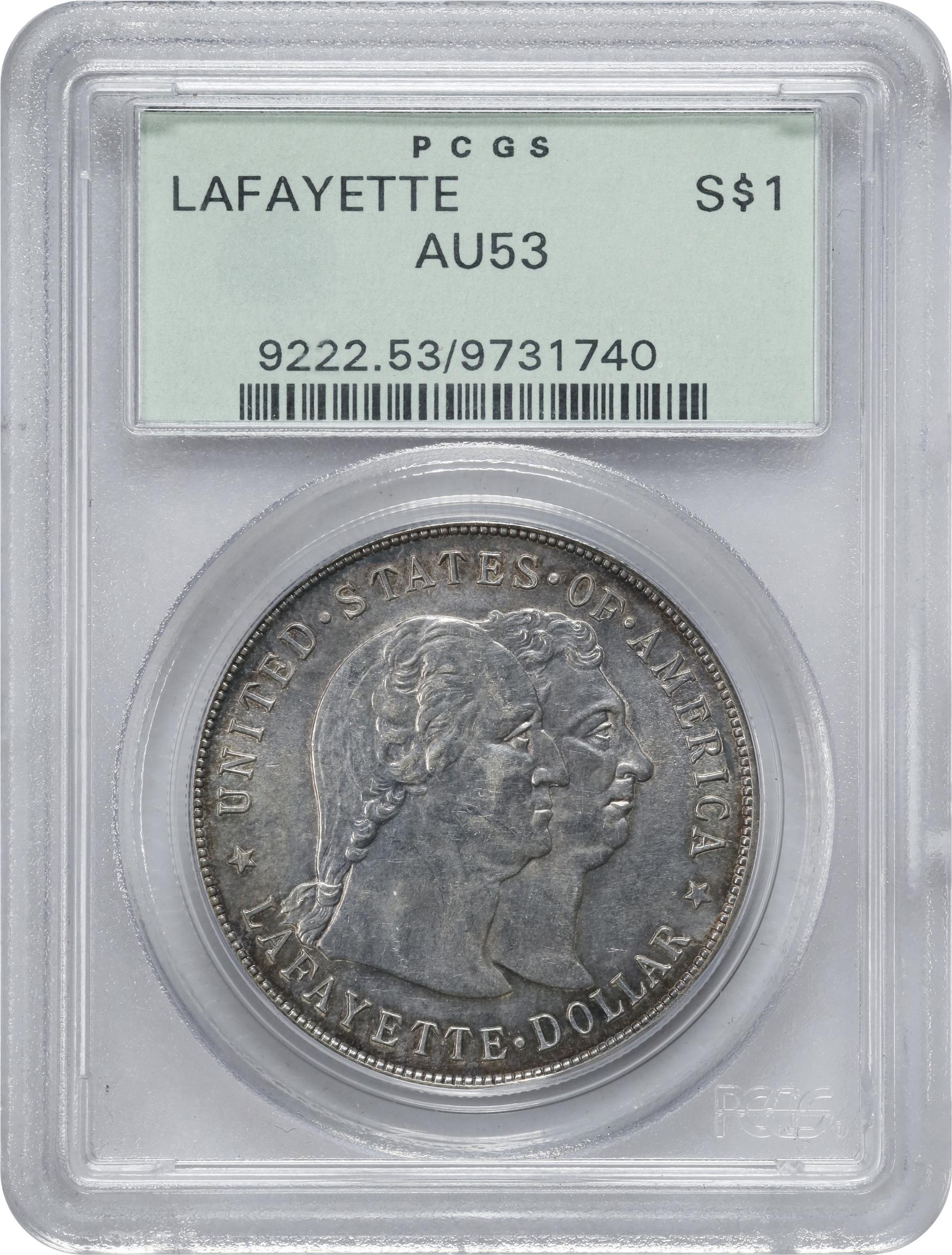 1900 $1  Lafayette AU53 CAC thumbnail 3