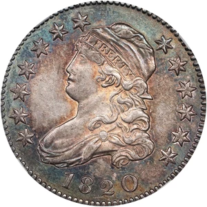 image for: 1820 Capped Bust Quarter. B-2. Rarity-2. Large 0. MS-61 (NGC).