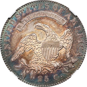 image for: 1820 Capped Bust Quarter. B-2. Rarity-2. Large 0. MS-61 (NGC).