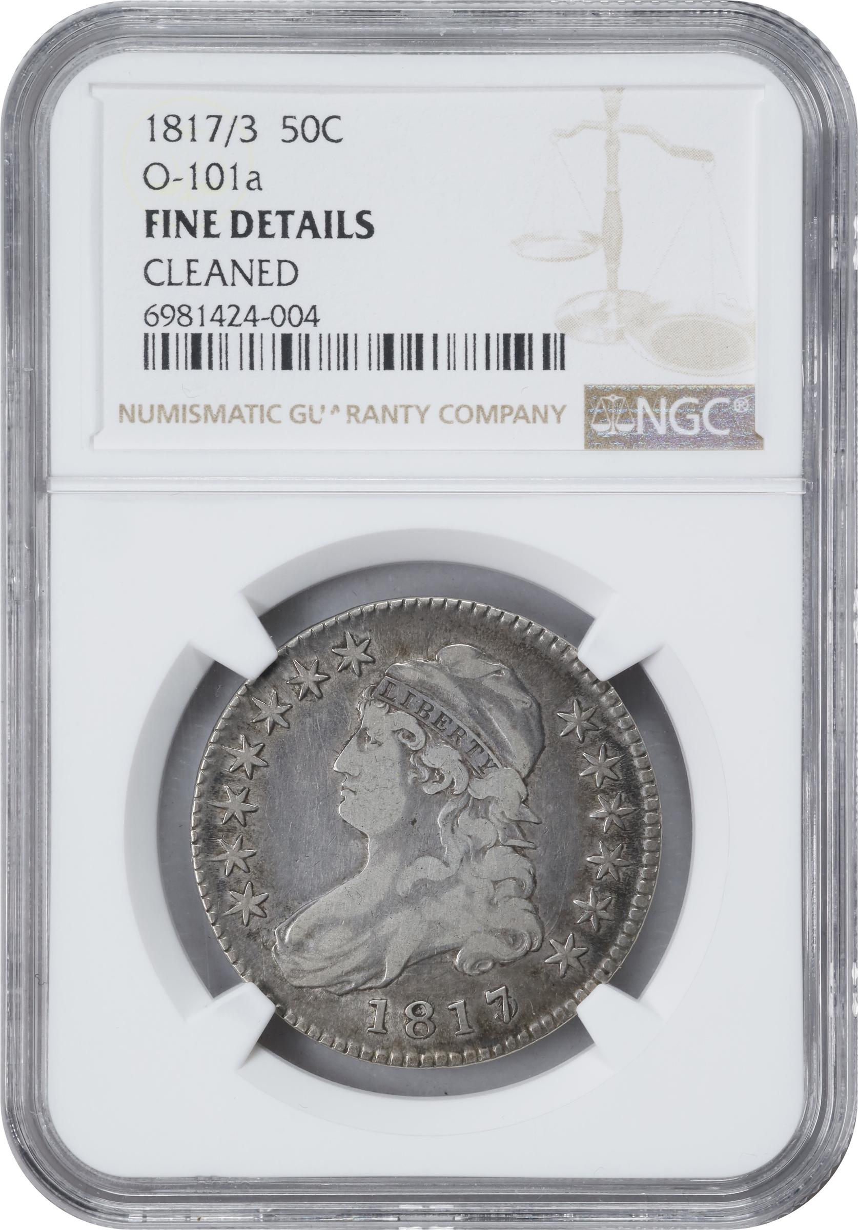 image for: 1817/3 Capped Bust Half Dollar. O-101a. Rarity-1. Fine Details--Cleaned (NGC).