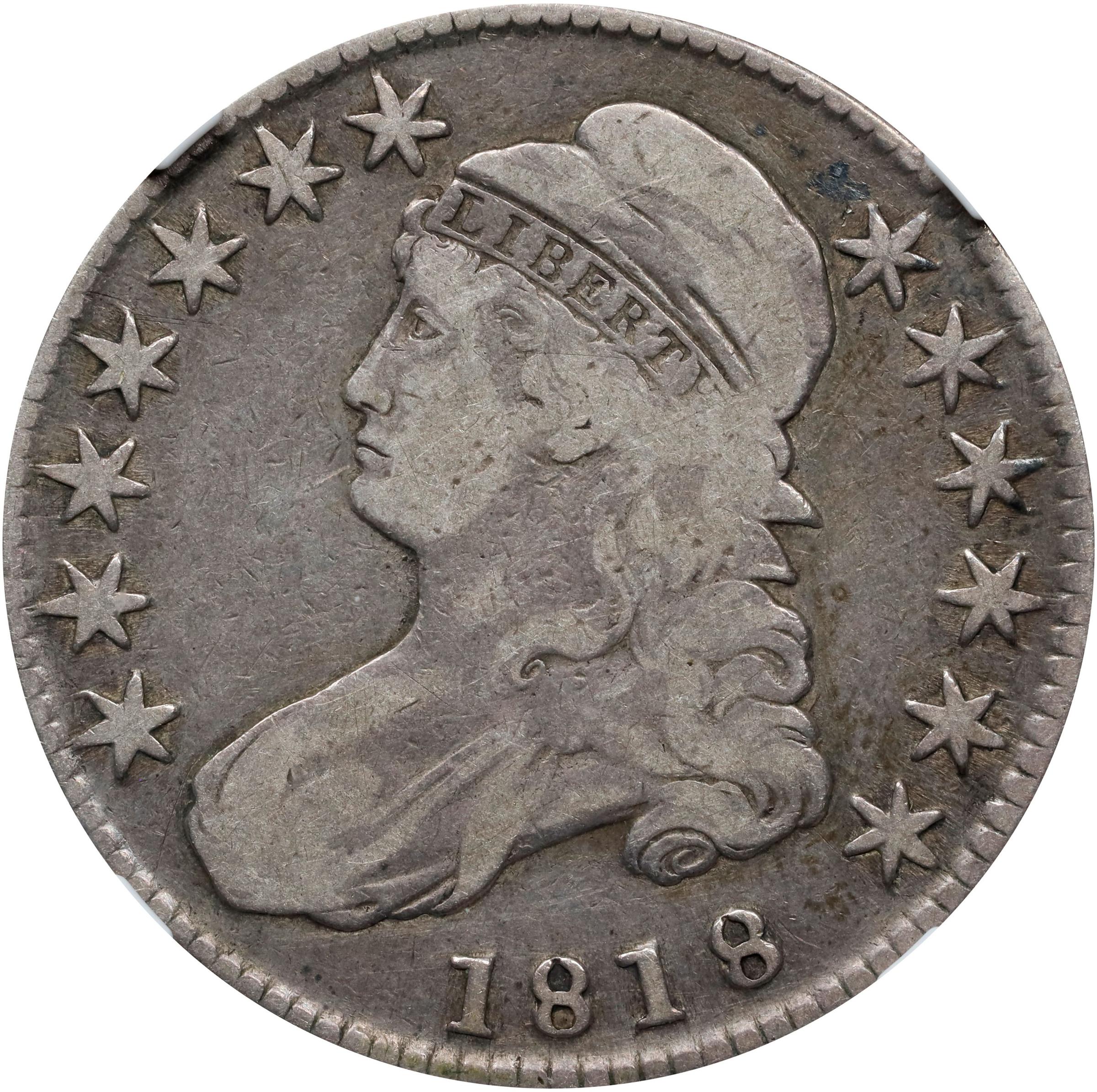 image for: 1818 Capped Bust Half Dollar. O-108. Rarity-2. Inverted Edge Lettering. Fine-12 (NGC).