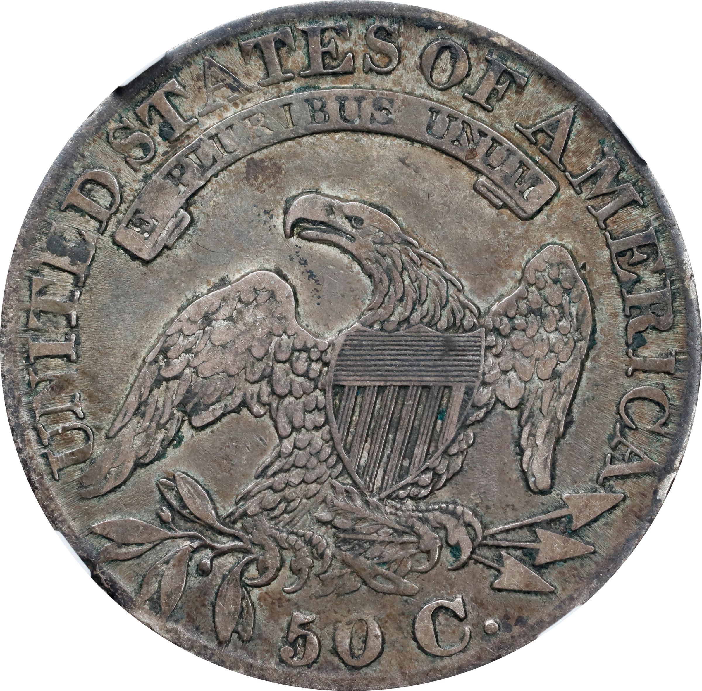 image for: 1827 Capped Bust Half Dollar. O-125. Rarity-3. Square Base 2. VF-30 (NGC).