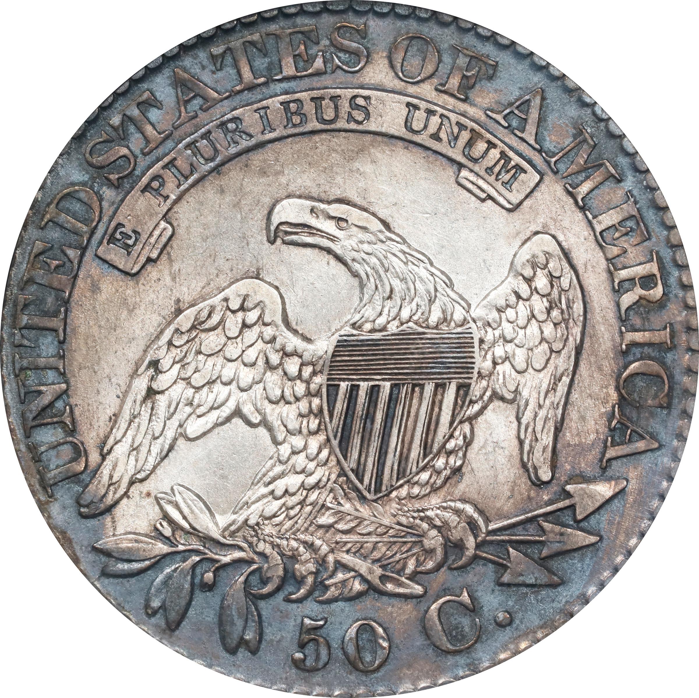 image for: 1828 Capped Bust Half Dollar. O-108. Rarity-2. Square Base 2, Large 8s. AU-58 (NGC).
