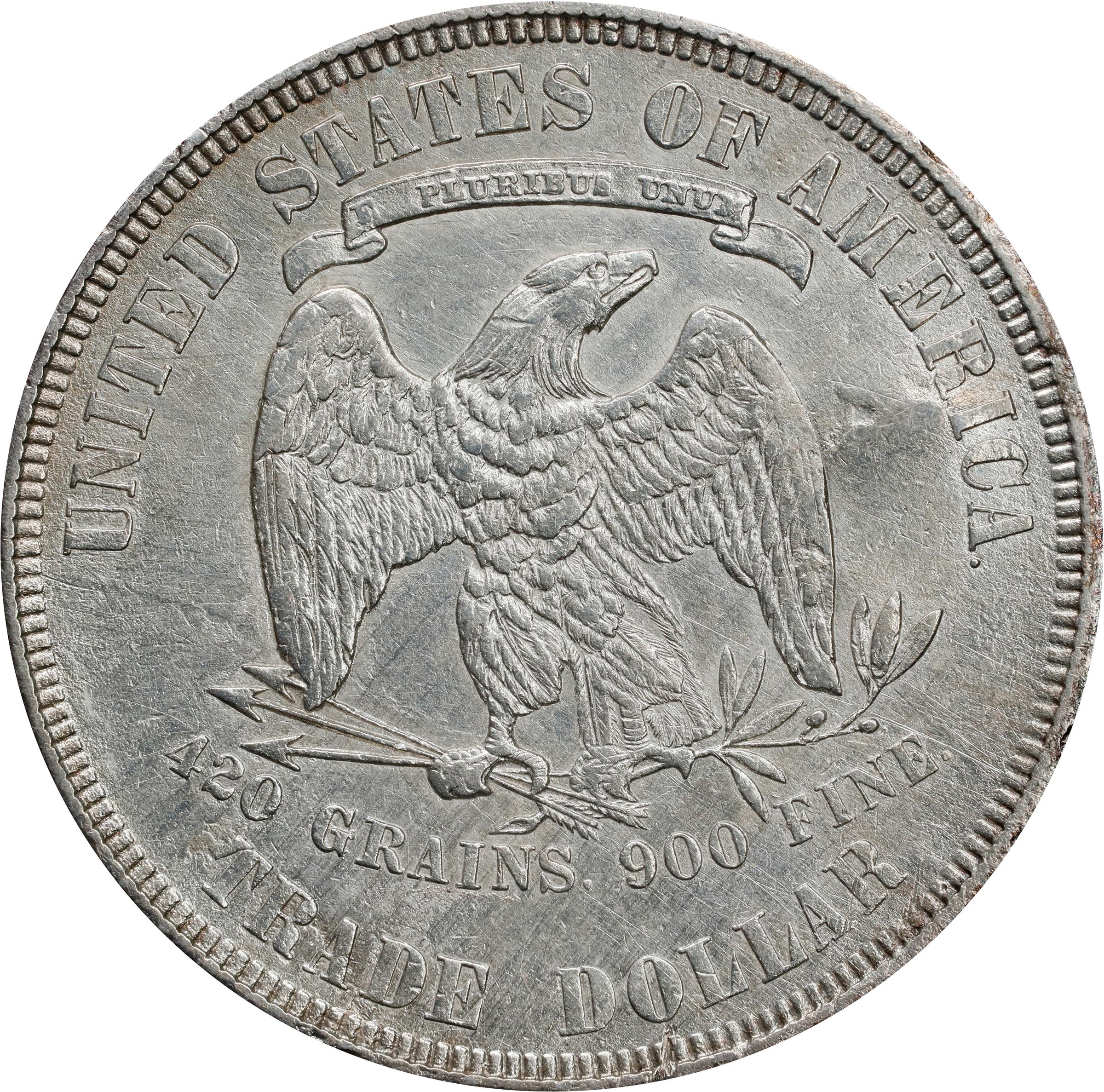 image for: 1877 Trade Dollar. AU Details--Corrosion Removed (PCGS).