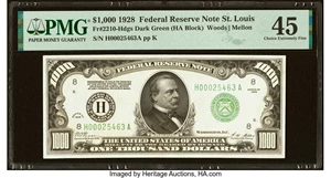 image for: Fr. 2210-H $1,000 1928 Federal Reserve Note. PMG Choice Extremely Fine 45....