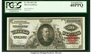 image for: Fr. 320 $20 1891 Silver Certificate PCGS Extremely Fine 40PPQ....