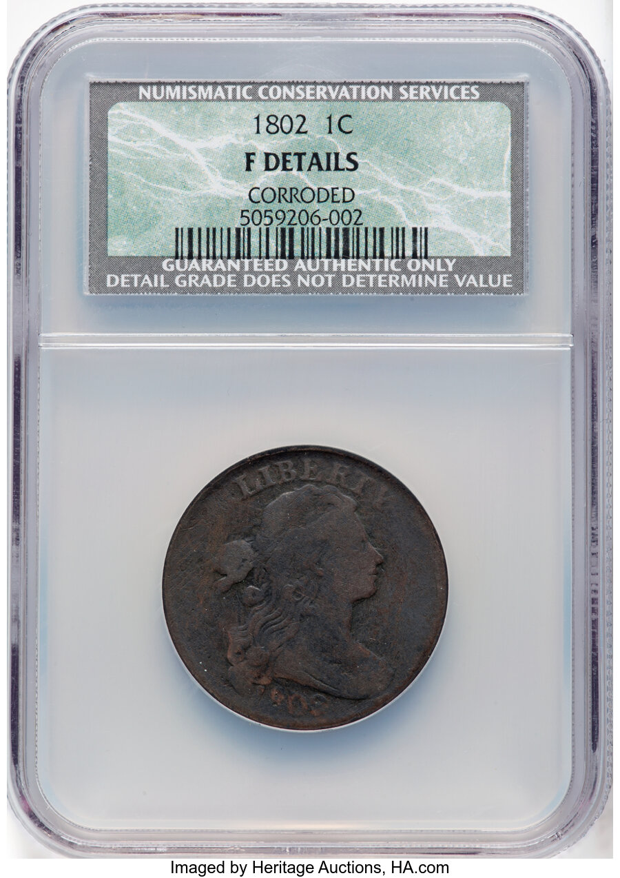 image for: 1802 1C S-227, B-5, R.2 -- Corroded -- NCS. Fine Details. ...