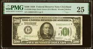 image for: Fr. 2200-D $500 1928 Federal Reserve Note. PMG Very Fine 25....
