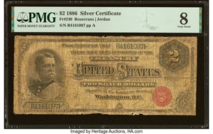 image for: Fr. 240 $2 1886 Silver Certificate PMG Very Good 8....