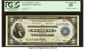 image for: Fr. 769 $2 1918 Federal Reserve Bank Note PCGS Extremely Fine 45....