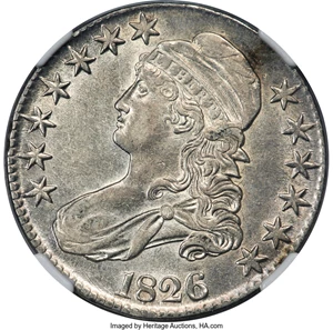 image for: 1826 50C O-106a, R.2, AU53 NGC....