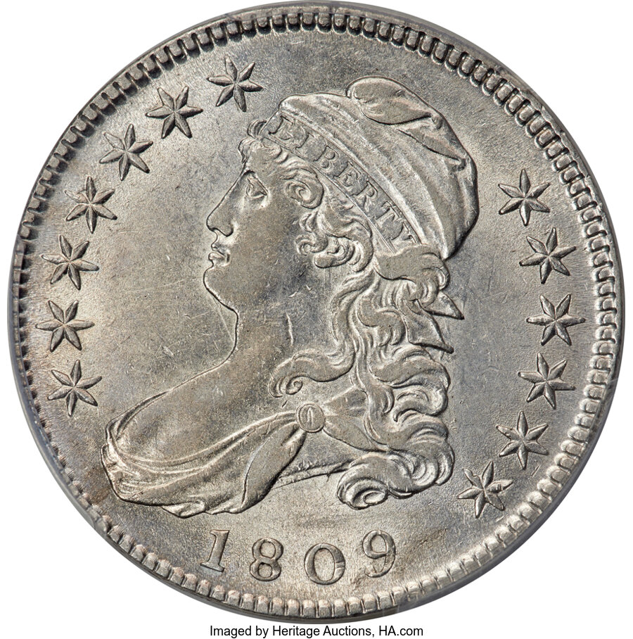 image for: 1809 50C Normal Edge, O-111, R.3, AU53 PCGS....