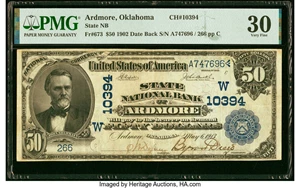 image for: Ardmore, OK - $50 1902 Date Back Fr. 673 State National Bank Ch. # (W)10394 PMG Very Fine 30....