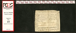 image for: North Carolina July 14, 1760 40s PCGS Apparent Fine 15....