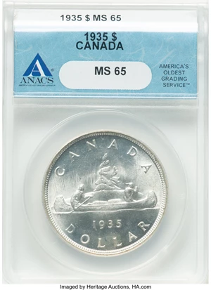 image for: Canada: George V Dollar 1935 MS65 ANACS,...