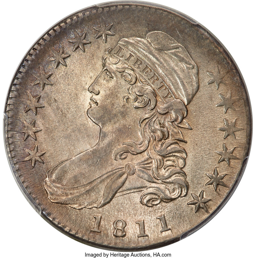 image for: 1811 50C Small 8, O-108, R.2, AU58 PCGS....