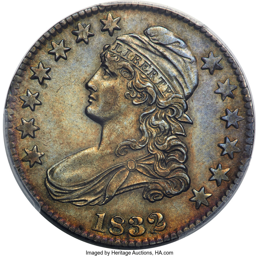 image for: 1832 50C Small Letters, O-119, Low R.4, AU58 PCGS....