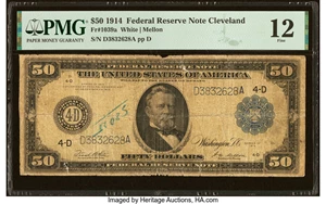 image for: Fr. 1039a $50 1914 Federal Reserve Note PMG Fine 12....