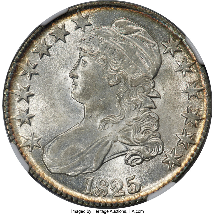 image for: 1825 50C O-112, R.2, MS61 NGC....