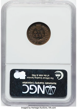 image for: 1865 1C PR63 Brown NGC. NGC Census: (12/26). Mintage 500. ...