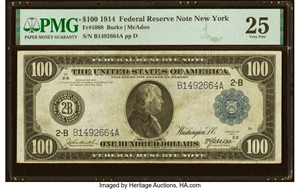 image for: Fr. 1088 $100 1914 Federal Reserve Note PMG Very Fine 25....