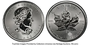 image for: Canada: Elizabeth II platinum "Maple Leaf" 50 Dollars (1 oz) 2016 MS69 PCGS,...
