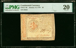 image for: Continental Currency January 14, 1779 $2 PMG Very Fine 20....