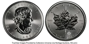 image for: Canada: Elizabeth II platinum "Maple Leaf" 50 Dollars (1 oz) 2016 MS69 PCGS,...