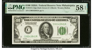 image for: Fr. 2151-C $100 1928A Federal Reserve Note. PMG Choice About Unc 58 EPQ....