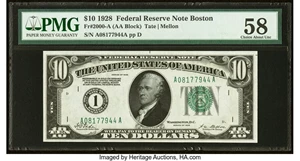 image for: Fr. 2000-A $10 1928 Federal Reserve Note. PMG Choice About Unc 58....