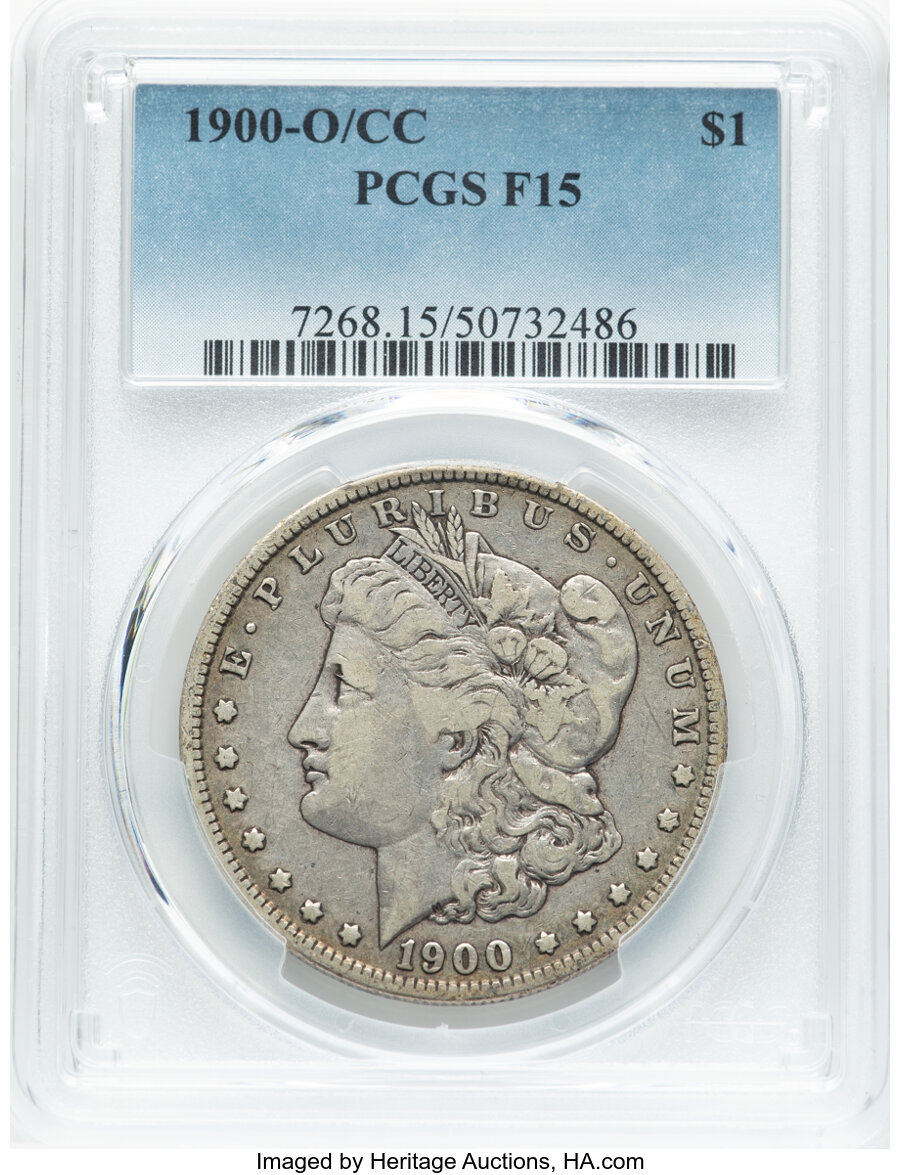 1900-O/CC $1 Fine 15 PCGS. PCGS Population: (37/7594). Mintage 12,590,000. ...