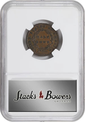 image for: 1834 Classic Head Half Cent. C-1. Rarity-1. AU-50 BN (NGC).
