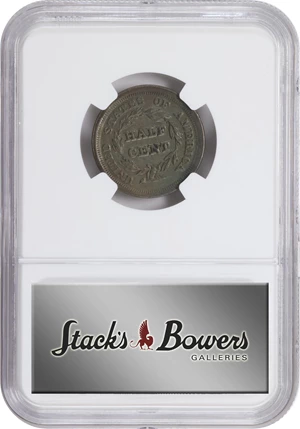 image for: 1853 Braided Hair Half Cent. C-1. Rarity-1. MS-62 BN (NGC).