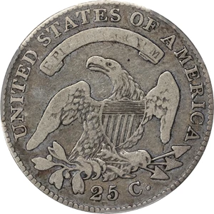 image for: 1825/4/2 Capped Bust Quarter. B-2. Rarity-2. VG-8 (PCGS).