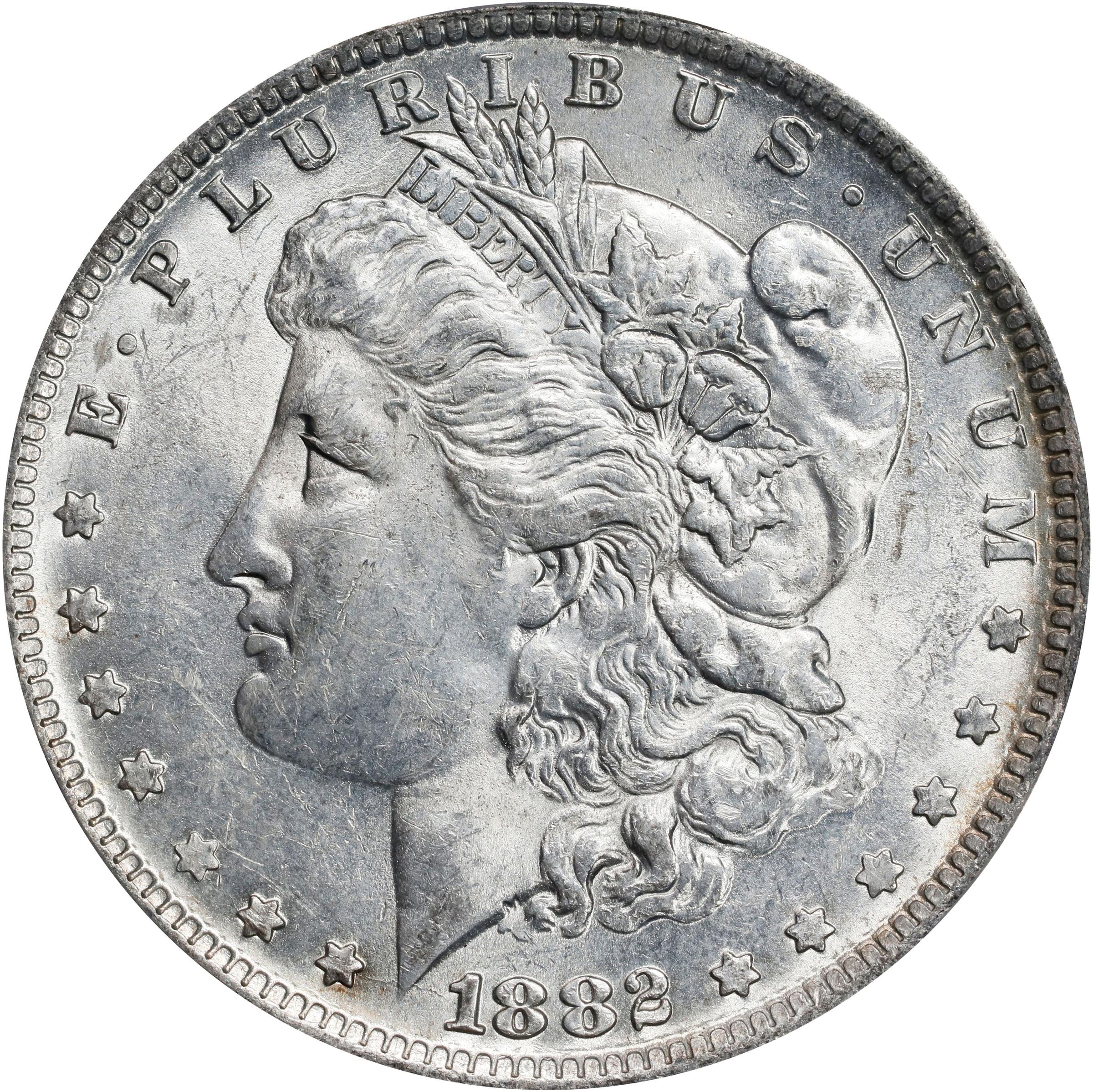 1882-O/S Morgan Silver Dollar. VAM-4. Top 100 Variety. Strong, O/S Recessed. AU Details--Cleaned (PCGS).