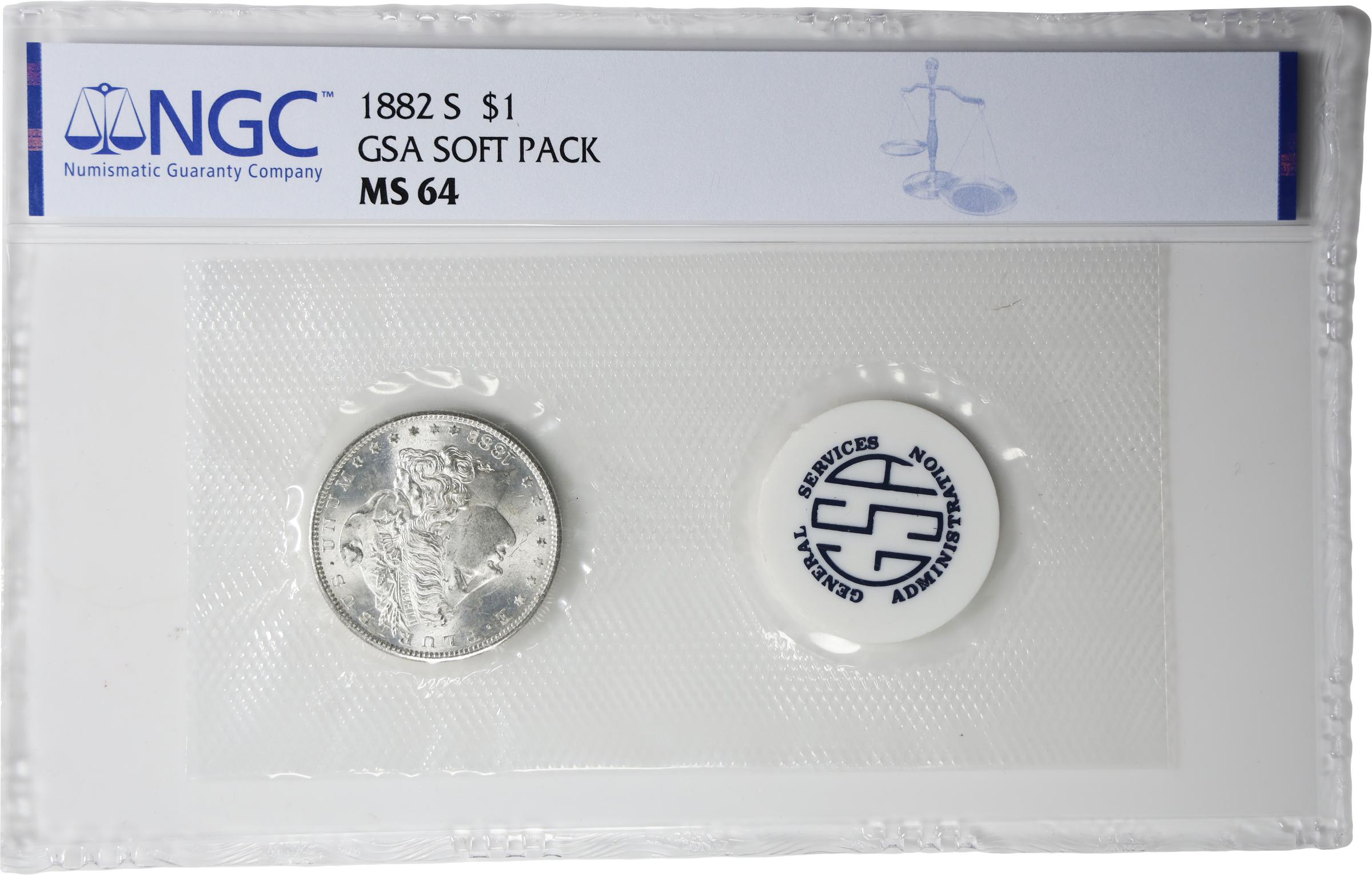 image for: 1882-S GSA Morgan Silver Dollar. Soft Pack. MS-64 (NGC).