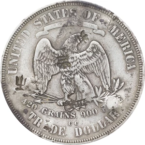 image for: 1875-CC Trade Dollar. Type I/I. Chop Mark. VF-25 (PCGS).