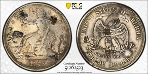 image for: 1875-CC Trade Dollar. Type I/I. Chop Mark. VF-25 (PCGS).