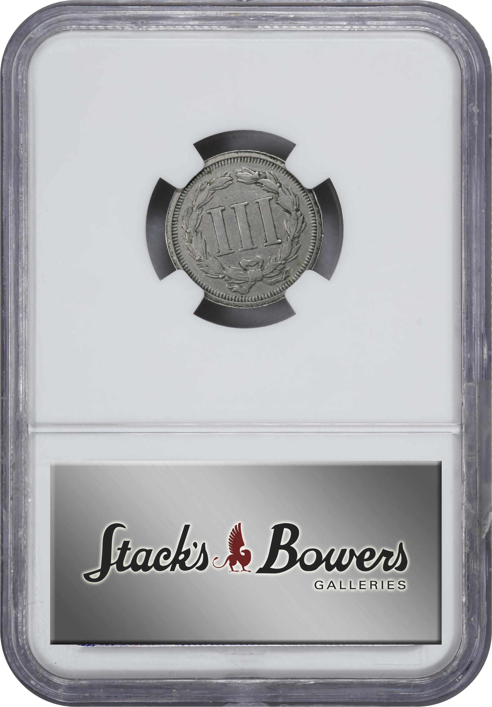 image for: 1869 Pattern Nickel Three-Cent Piece. Judd-676, Pollock-755. Rarity-4. Nickel. Plain Edge. Proof-40 (NGC).