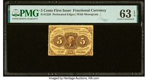image for: Fr. 1228 5¢ First Issue PMG Choice Uncirculated 63 EPQ....